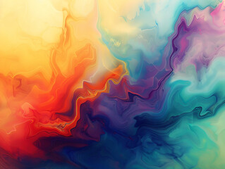 Abstract Digital Art with Vibrant Waves of Color
