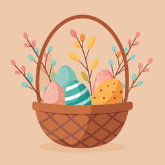 Festive Easter Basket Eggs and Willow Traditions