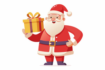Merry Christmas and Happy New Year Santa Claus vector illustration silhouette