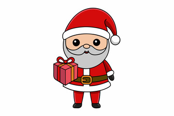 Merry Christmas and Happy New Year Santa Claus vector illustration silhouette