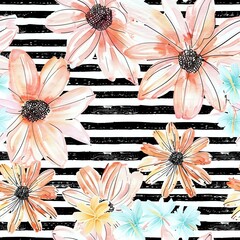 Dynamic Watercolor Floral Print for Home Decor