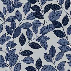 Serene Blue Leaf and Circle Background