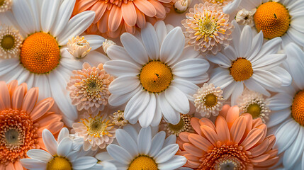 Fototapeta premium Bright and colorful gerbera daisies with detailed petals and a vibrant floral background