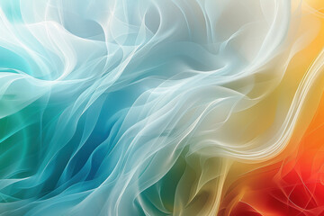 Abstract wavy pastel green, blue, white, gold, red colors gradient background. Disability Pride Month background
