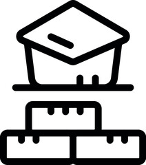 Graduation cap placed on top of a stack of books symbolizing academic achievement and the pursuit of knowledge