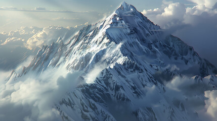 An aerial photo on a mountain peak