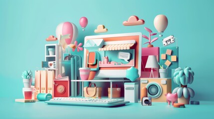 Obraz premium Design, marketing, and illustration services for online businesses: - Graphic elements - Marketing campaigns - 3D web vector illustrations