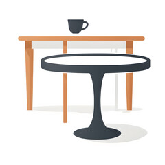 Fototapeta premium Table coffee table furniture logo icon on white background, Generative AI