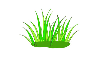 Grass Green Drawing on White Background Vibrant Nature Illustration