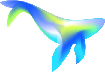 Colorful Abstract Whale Illustration. Rendered in a fluid and abstract style. Ideal for use in marine-themed projects, digital art, children's book illustrations.