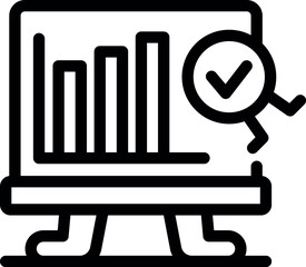 Simple icon of a business report showing positive results with a checkmark