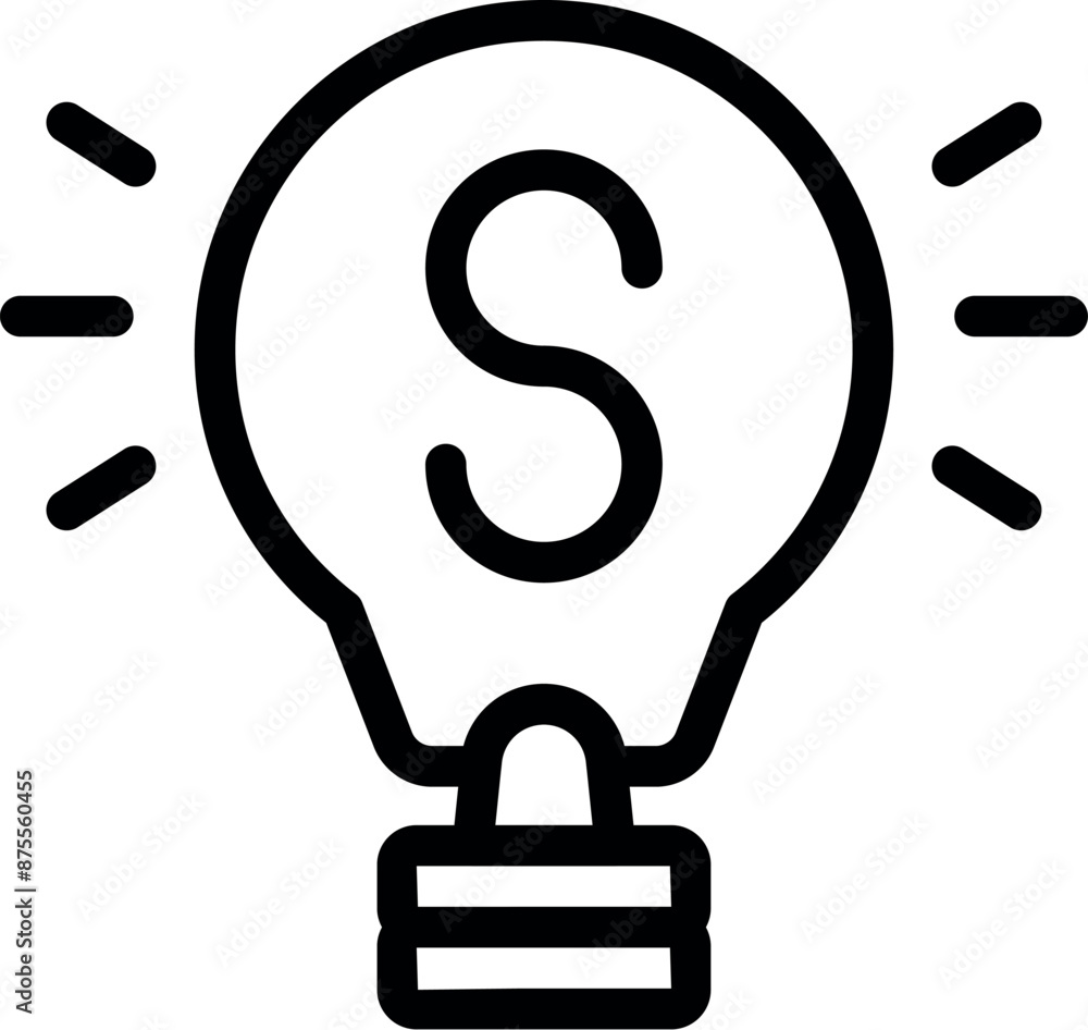 Poster light bulb is shining, representing a new idea for a project or startup