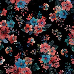 Timeless Flower Design with Detailed Bouquets and Stylized Leaves