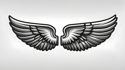 Obraz premium Majestic wings logo icon on white background, Generative AI