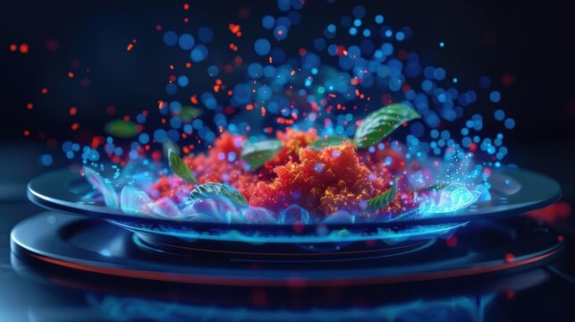 A futuristic food lab develops enchanted spices that cause dishes to explode with flavor upon activation