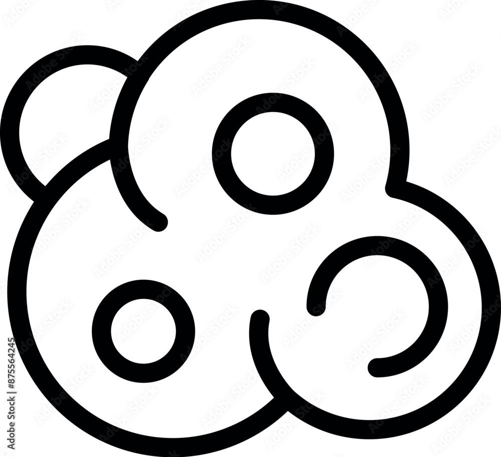 Poster abstract shape connecting circles forming a cloud representing teamwork