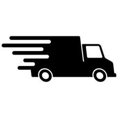 Delivery Icon vector isolated on white background. Fast Delivery Icon. Fast shipping delivery truck. Truck icon delivery