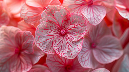 Vibrant Pink Hydrangea Blooming in a Bright and Fresh Summer Garden