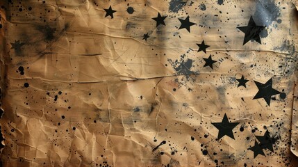 Old paper adorned with distressed stars