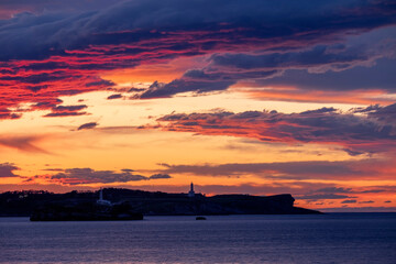 sunset over the bay of Santander