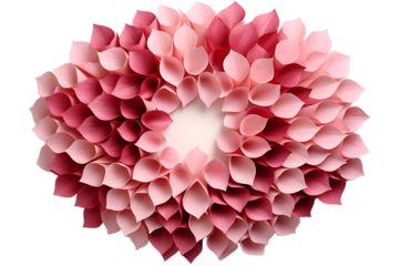 Rose petals cercle border wreath Isolated on transparent background