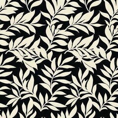 Simple Staggered Leaf Grid Fabric Pattern