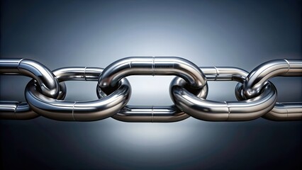 Obraz premium Strong link in chain symbolizing strength and durability, chain, strength, durability, metal, connection, secure, bond