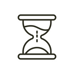 Sand clock outline icon. Hourglass time countdown vector icon illustration image