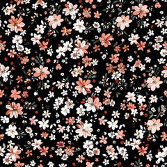 Intricate Floral Grid Seamless Pattern with Elegant Accents