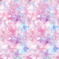 Watercolor Floral Pattern with Blue Background