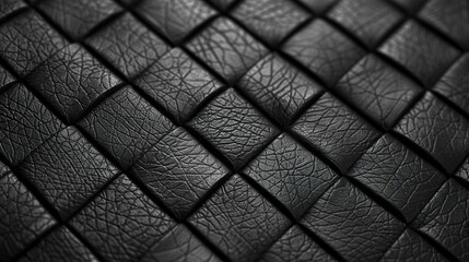 Fototapeta premium Close up of Black Woven Leather Texture..