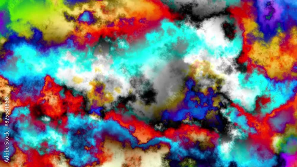 Aufkleber abstract animation of colorful watercolors moving in opposite directions. seamless looping 4k time-l