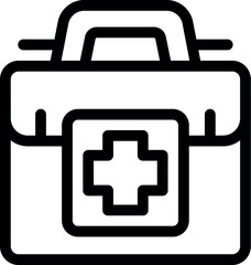 Simple and recognizable first aid kit icon is representing healthcare and medical assistance
