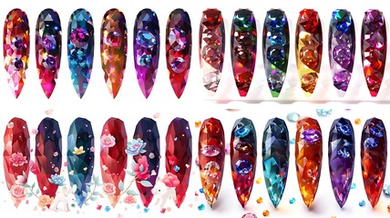 Fototapeta premium nail art set with white background isolated