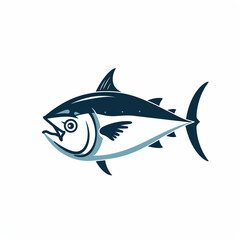 Stylized vector illustration of a tuna fish, perfect for seafood restaurant logos, menus, or fishing-themed designs.