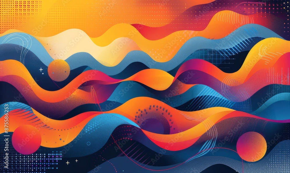Poster gradient with bold abstract shapes