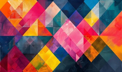 Geometric grid pattern in vibrant tones