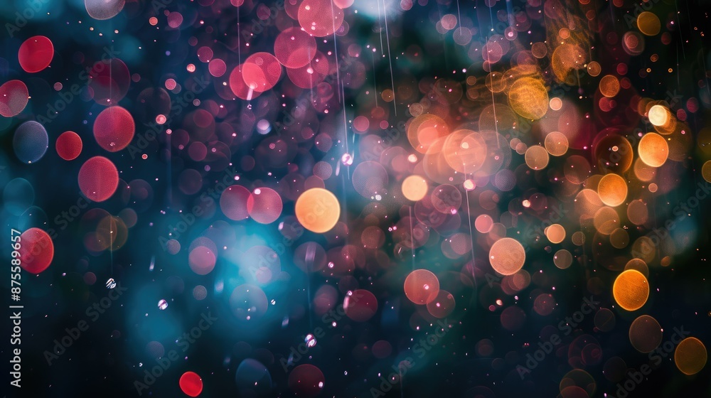 Poster a dazzling display of colorful bokeh lights forming an enchanting abstract background filled with mu
