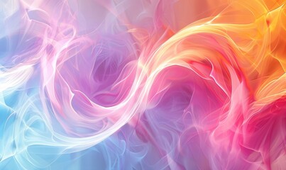 Obraz premium Abstract neon swirls on white background