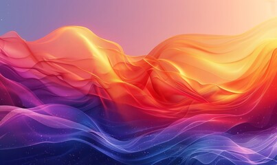 Fototapeta premium Bold gradient with abstract waves