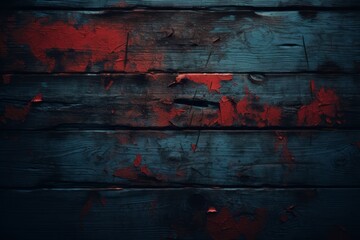 a red paint splattered on a wooden wall