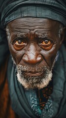 Elderly Nigerian man with a wise expression