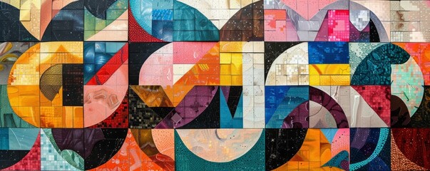 Brightly colored geometric mosaics