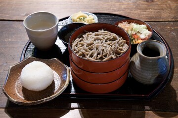 Warigo soba the buckwheat noodles mainly served in Izumo region, Shimane, Japan