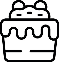 Fototapeta premium Line icon of a delicious cake, perfect for projects related to cooking, baking, and pastry