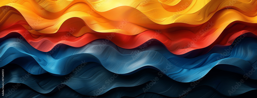Poster retro abstract colorful curves and shapes high resolution high quality