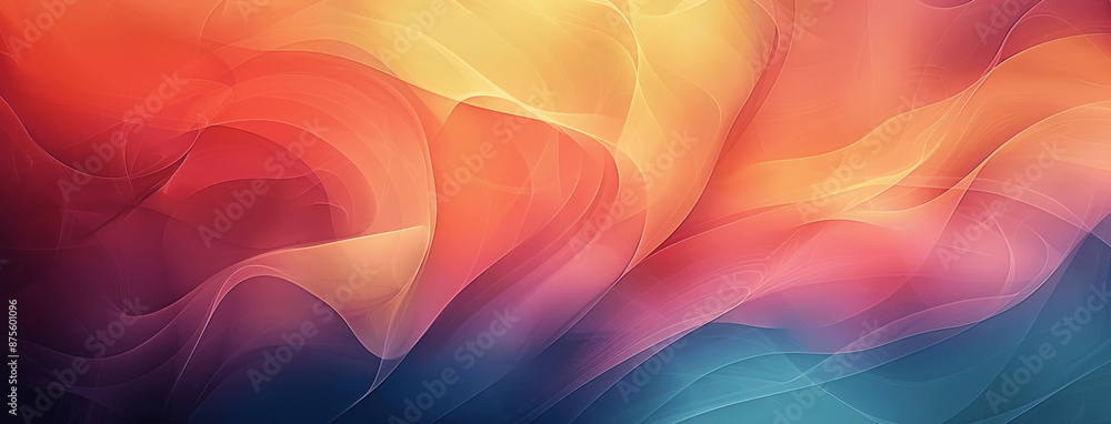 Poster colorful retro abstract background with curves and shapes high resolution high quality detailed patt