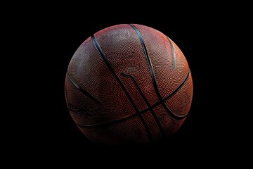 Basketball ball displayed on sleek black background ideal for sports enthusiasts