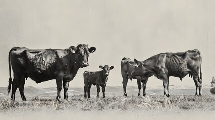 Fototapeta premium cow drawing on white background
