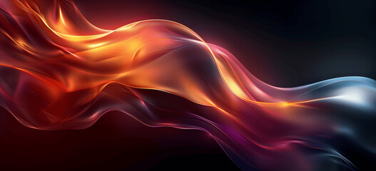 Obraz premium Flowing Vibrant Flames on Dark Background Abstract Elegant Curves